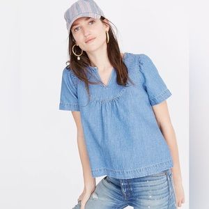 Madewell Blue Denim Top